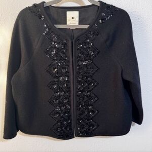 Elevenses, George, Classy Black Wool Carnigan Small Jacket S